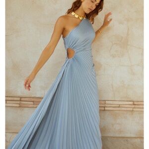 OPT Perko Light Blue One-Shoulder Dress